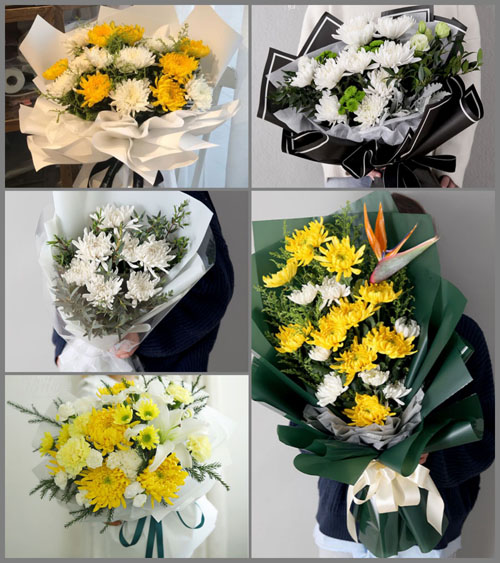 四川成都彭州市三界镇北泉村白事花束代送